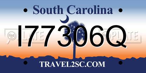 I77306Q South Carolina License Plate