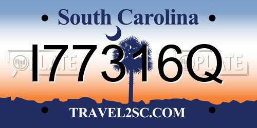 I77316Q South Carolina License Plate