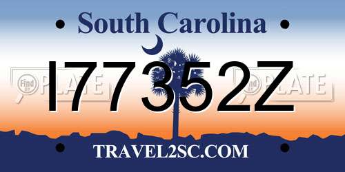 I77352Z South Carolina License Plate