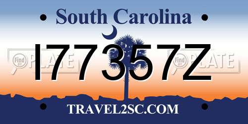 I77357Z South Carolina License Plate
