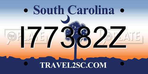 I77382Z South Carolina License Plate