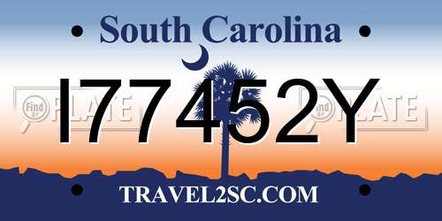 I77452Y South Carolina License Plate