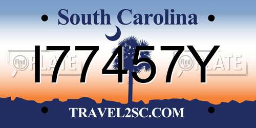 I77457Y South Carolina License Plate