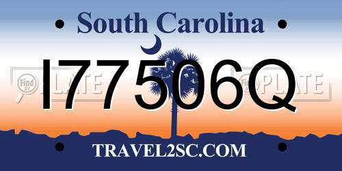 I77506Q South Carolina License Plate