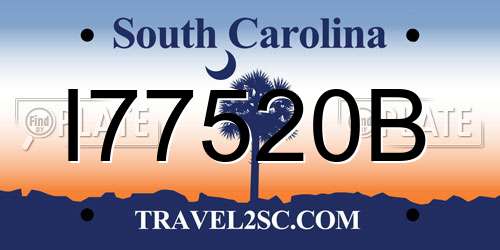 I77520B South Carolina License Plate