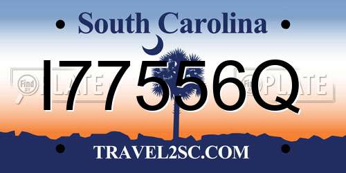I77556Q South Carolina License Plate
