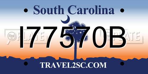 I77570B South Carolina License Plate