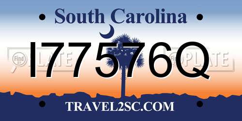 I77576Q South Carolina License Plate