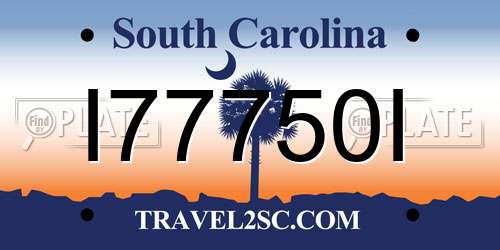 I77750I South Carolina License Plate