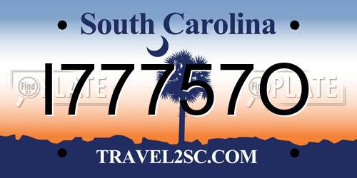 I77757O South Carolina License Plate