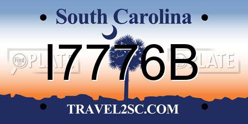 I7776B South Carolina License Plate