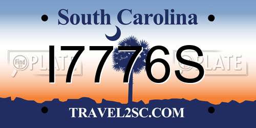 I7776S South Carolina License Plate