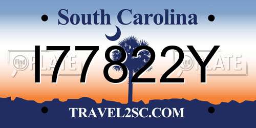 I77822Y South Carolina License Plate