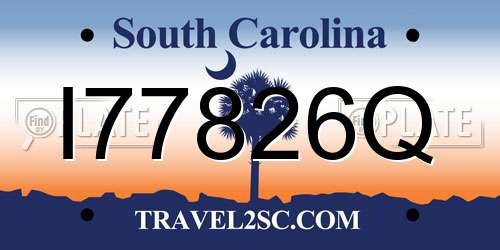 I77826Q South Carolina License Plate