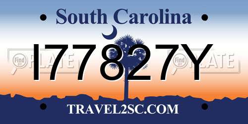 I77827Y South Carolina License Plate