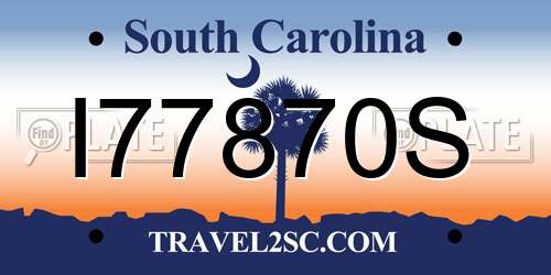 I77870S South Carolina License Plate