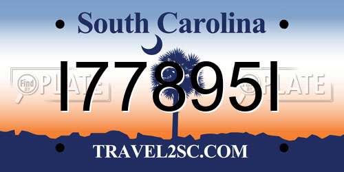 I77895I South Carolina License Plate