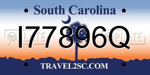 I77896Q South Carolina License Plate