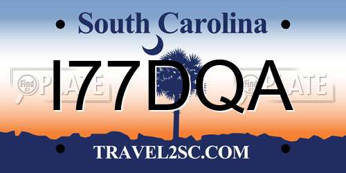 I77DQA South Carolina License Plate