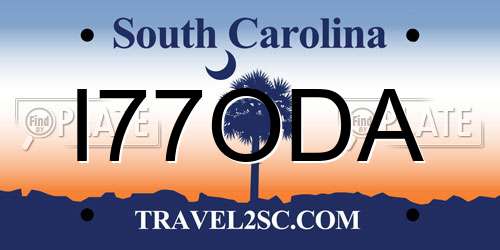 I77ODA South Carolina License Plate