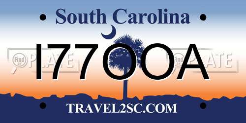 I77OOA South Carolina License Plate