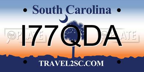 I77QDA South Carolina License Plate