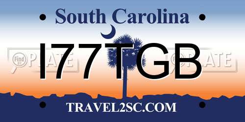 I77TGB South Carolina License Plate