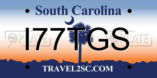 I77TGS South Carolina License Plate