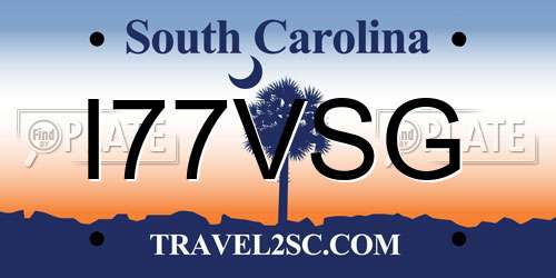 I77VSG South Carolina License Plate
