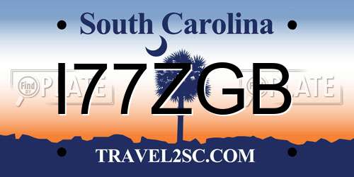 I77ZGB South Carolina License Plate