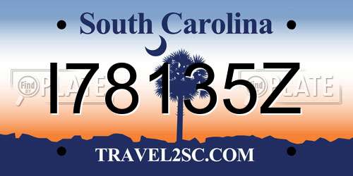 I78135Z South Carolina License Plate