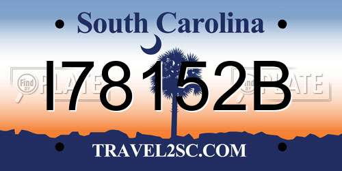 I78152B South Carolina License Plate