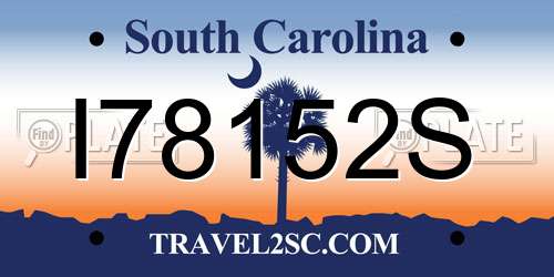 I78152S South Carolina License Plate