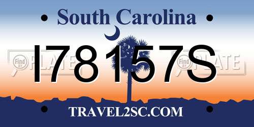 I78157S South Carolina License Plate