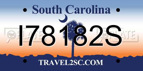 I78182S South Carolina License Plate