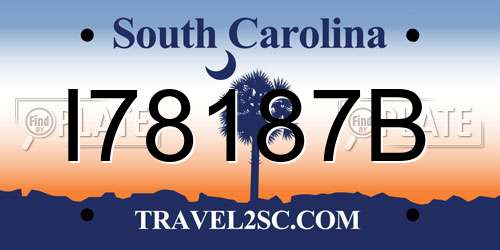I78187B South Carolina License Plate