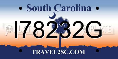 I78232G South Carolina License Plate