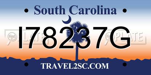 I78237G South Carolina License Plate