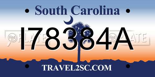 I78384A South Carolina License Plate