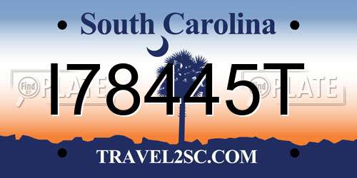 I78445T South Carolina License Plate