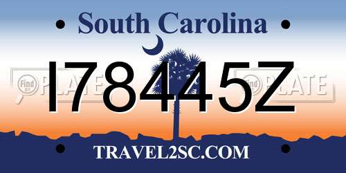I78445Z South Carolina License Plate