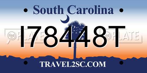 I78448T South Carolina License Plate