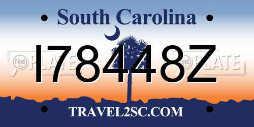 I78448Z South Carolina License Plate