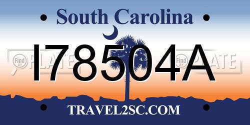 I78504A South Carolina License Plate