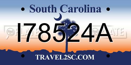 I78524A South Carolina License Plate
