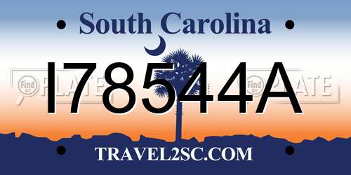 I78544A South Carolina License Plate