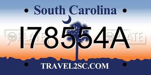 I78554A South Carolina License Plate