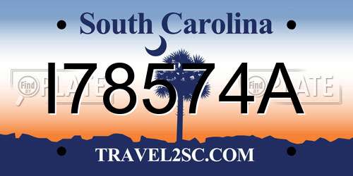 I78574A South Carolina License Plate