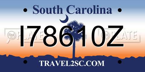 I78610Z South Carolina License Plate