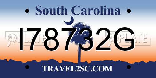 I78732G South Carolina License Plate